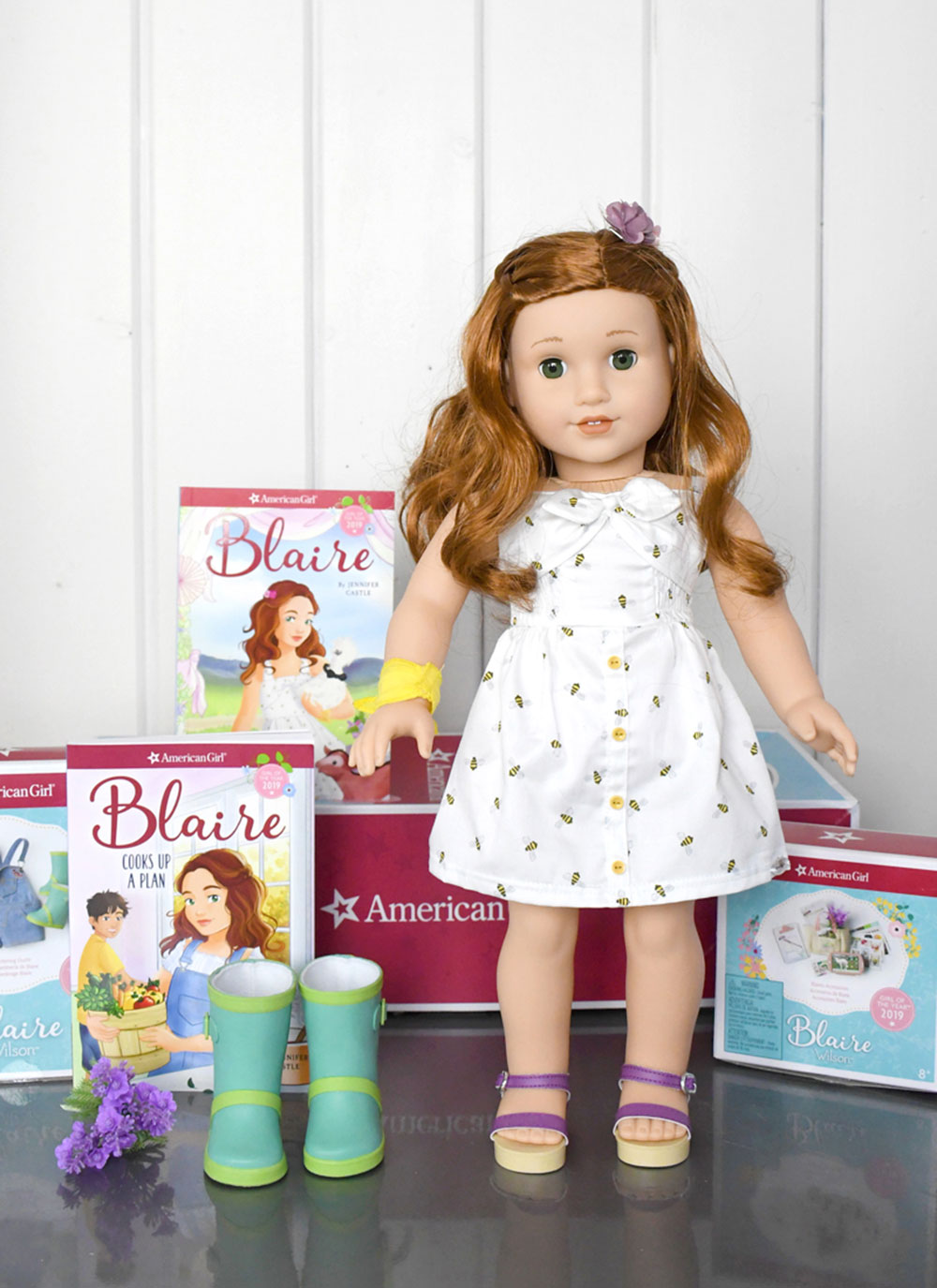 American Girl Blaire Wilson farm dress and accessories