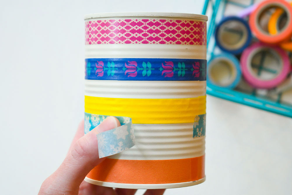 Back to school ideas DIY washi tape pencil cans