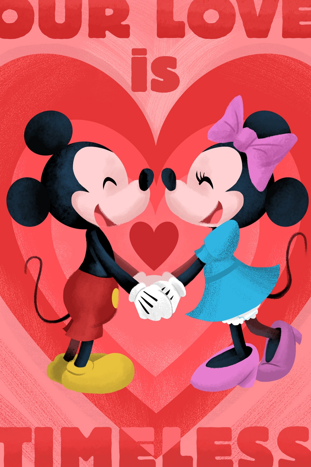 Mickey and Minnie Mouse adorable Disney Valentine