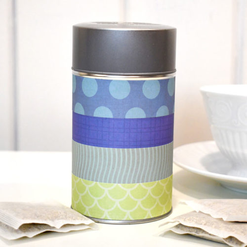 Personalized Tea Storage With Scrapbook Paper