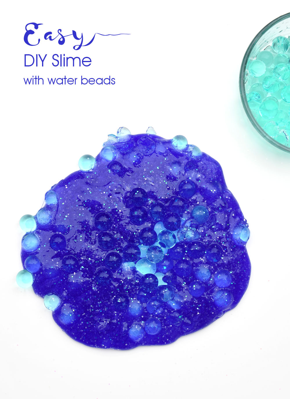 Easy DIY slime with water beads sensory kids activity