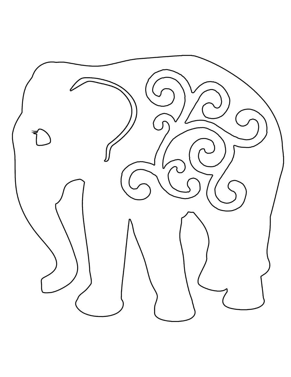Tissue paper animal sun catchers elephant template