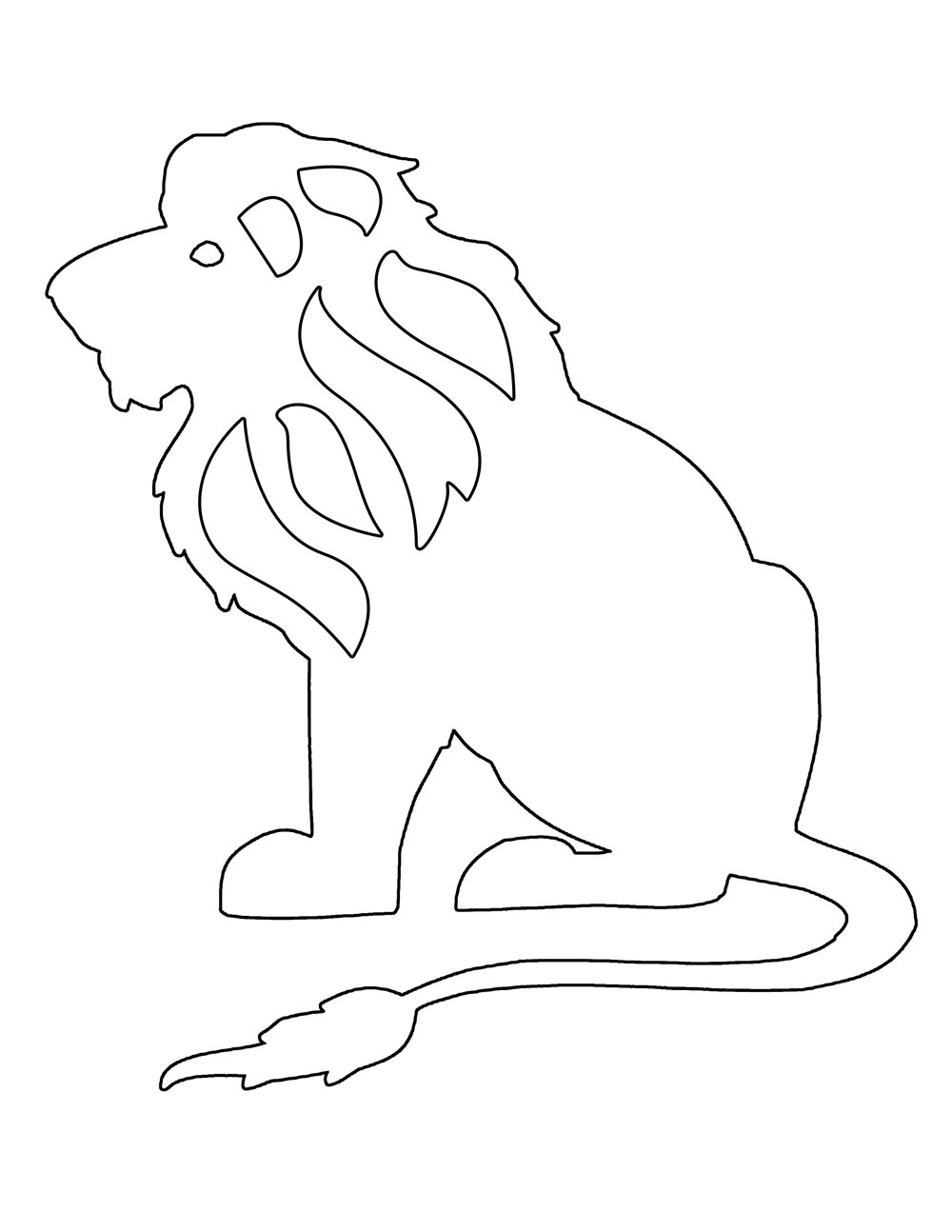 Tissue paper animal sun catchers lion template
