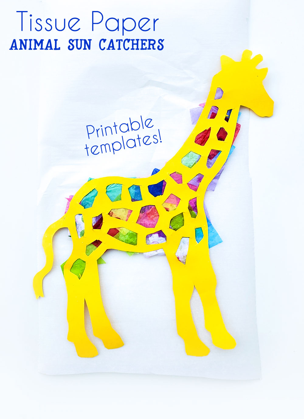 Kids craft ideas tissue paper animal sun catchers