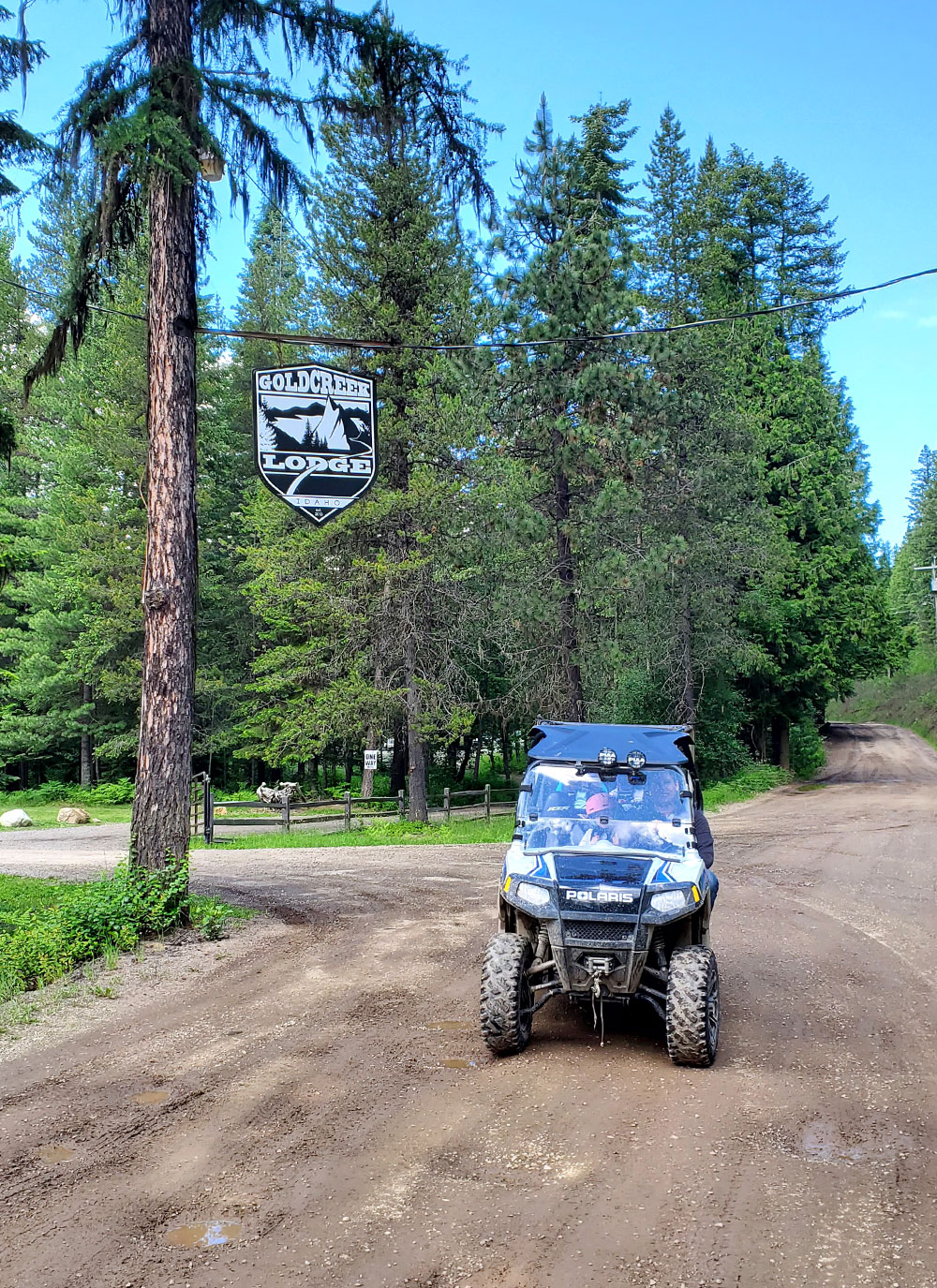 RZR off-road ride and stop for lunch at Gold Creek Lodge near Coeur d'Alene National Forest