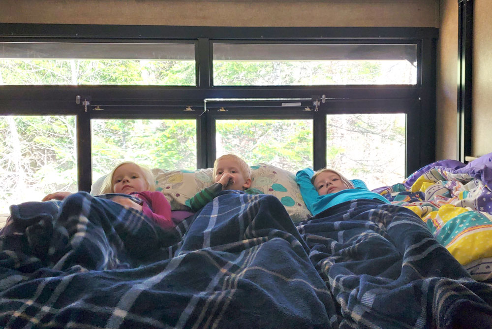 RV camping with kids bring movies