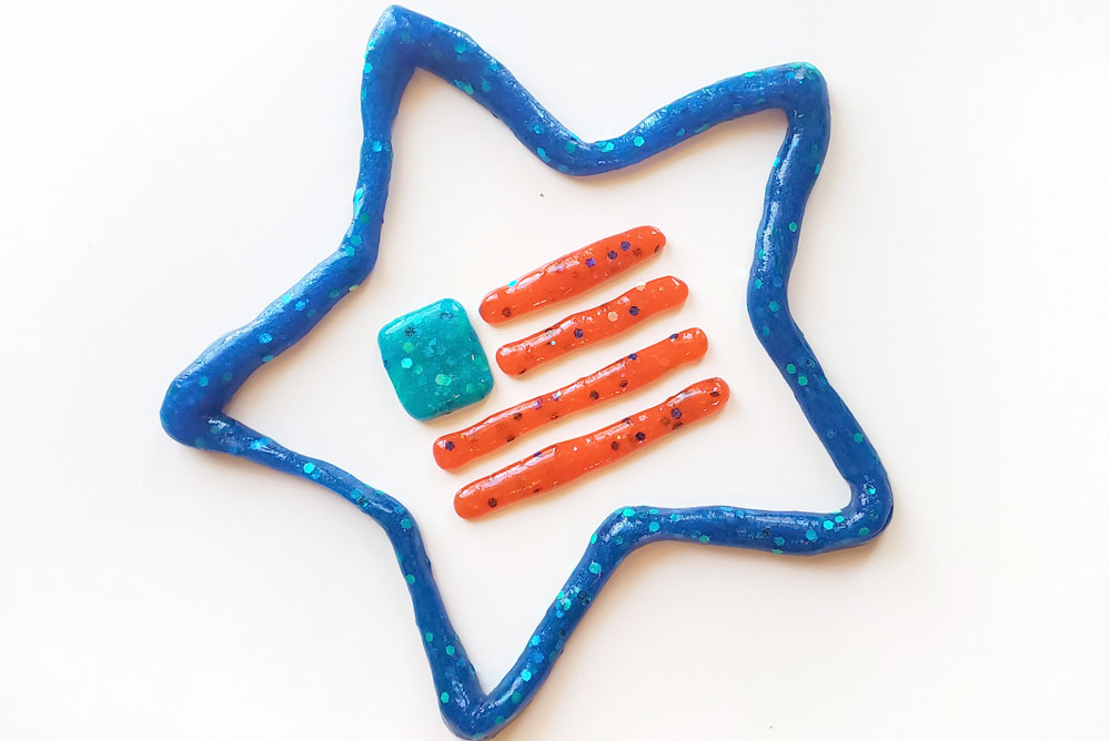 Fourth of July glitter slime creative kids activity
