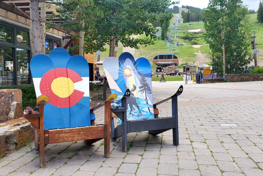 Copper Mountain chairs made from snowboards
