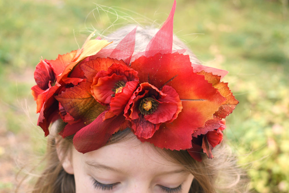 DIY phoenix costume and headband for kids