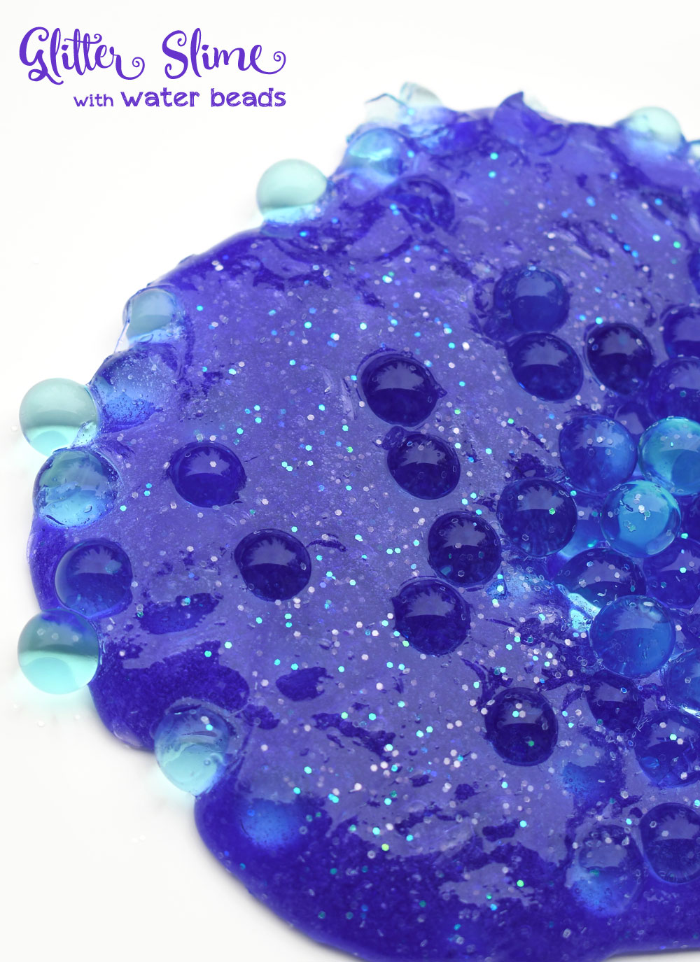 Make homemade slime with water beads mixed in