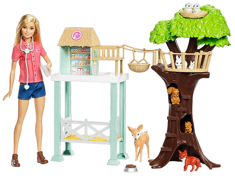 Barbie veterinarian animal rescue set kids holiday gift guide 2020