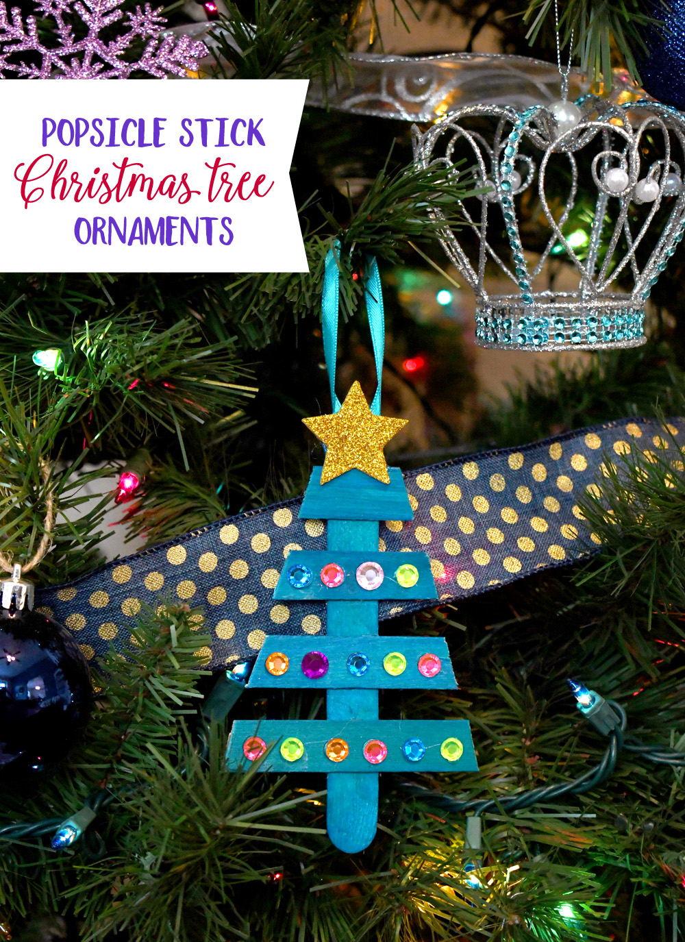 Easy Christmas craft DIY popsicle stick ornaments