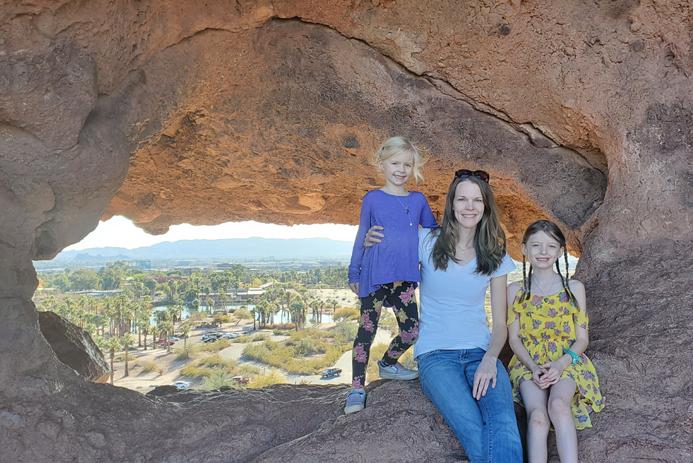 Hole in the Rock family hike in Phoenix Arizona