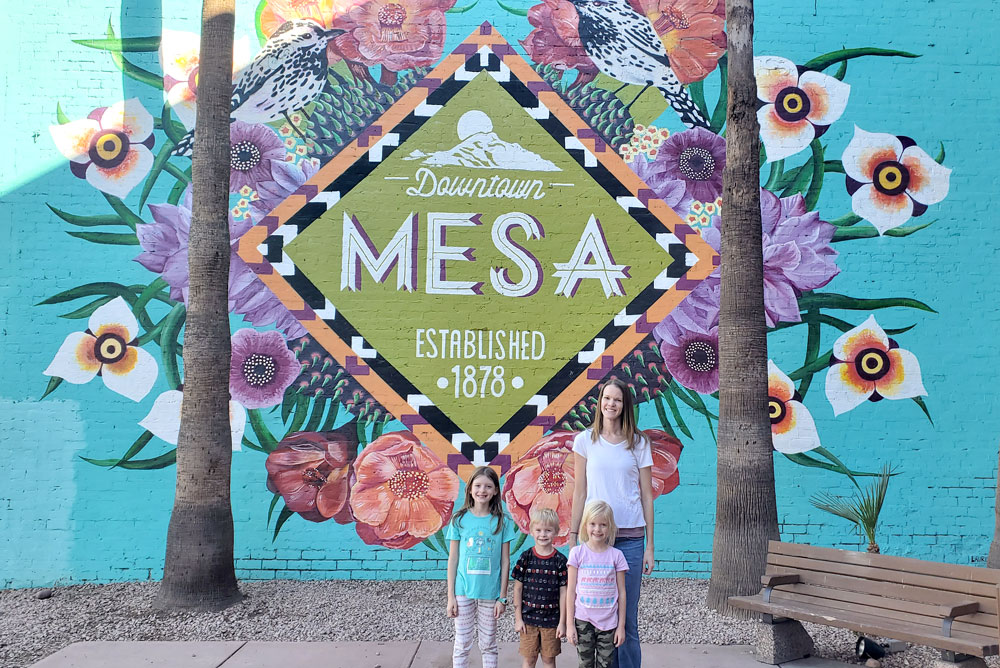 Exploring downtown Mesa, Arizona with kids