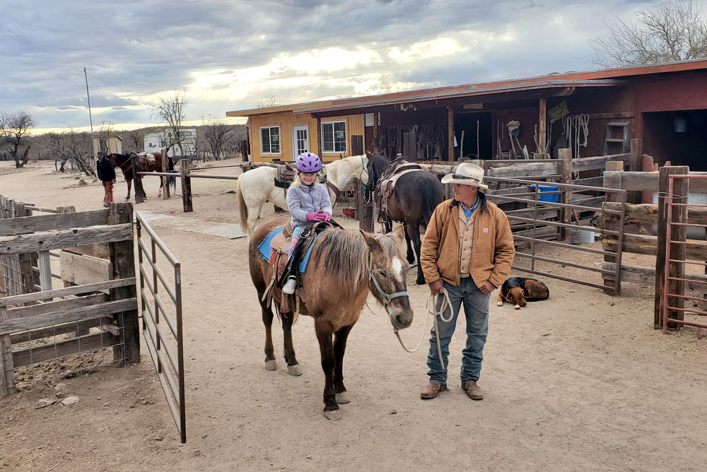 Horseback riding kids activity near Tucson Arizona