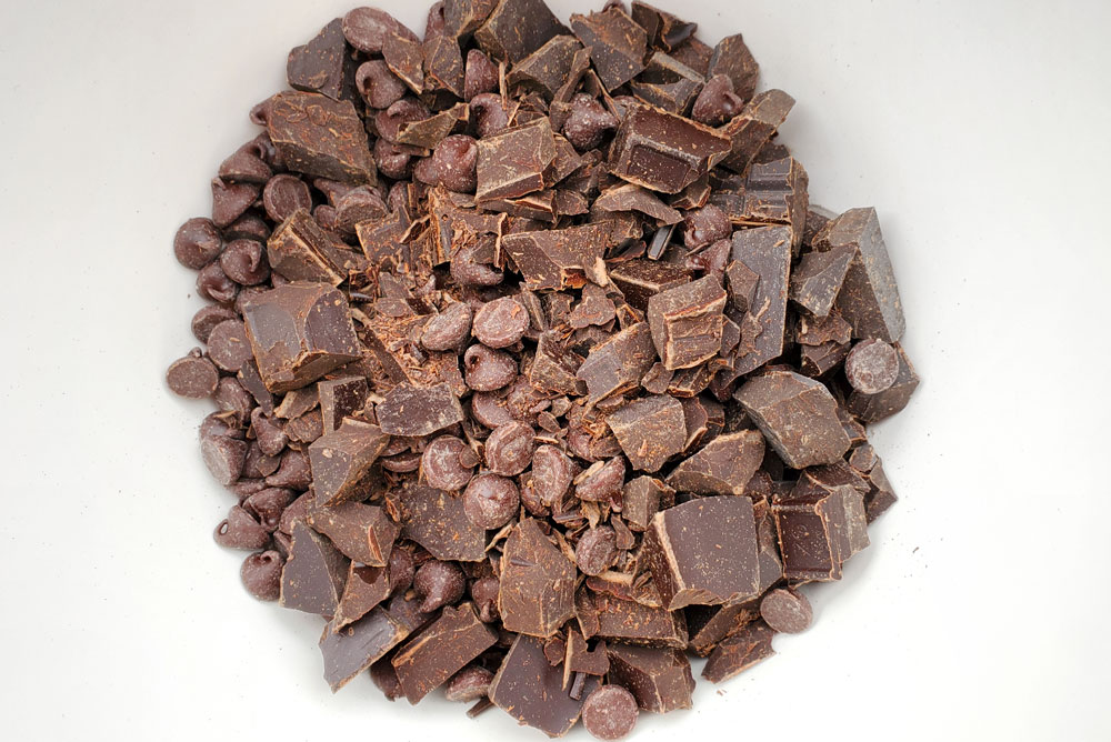 Homemade truffles chopped dark chocolate