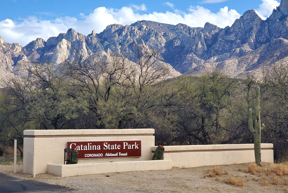 Catalina State Park campground entrance