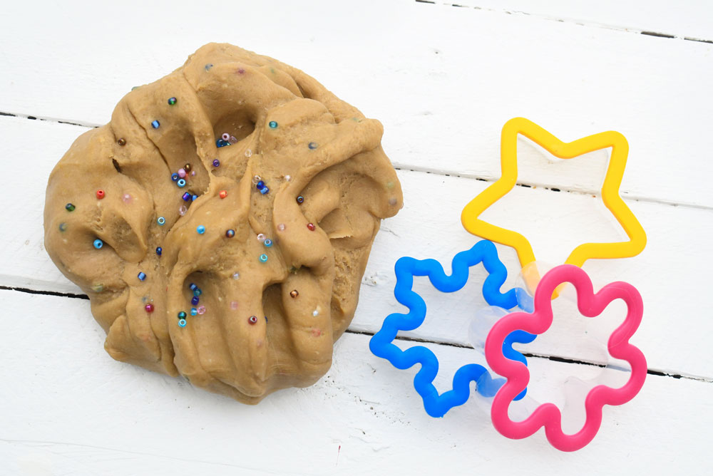 Colorful pretend gingerbread cookies play dough recipe for kids