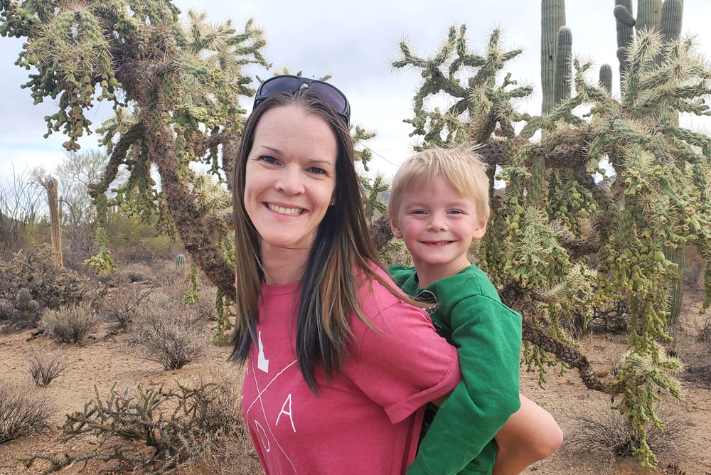 Saguaro National Park hike with kids