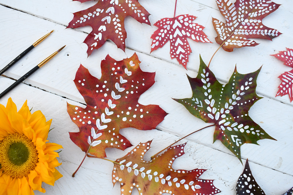 Easy craft leaf painting