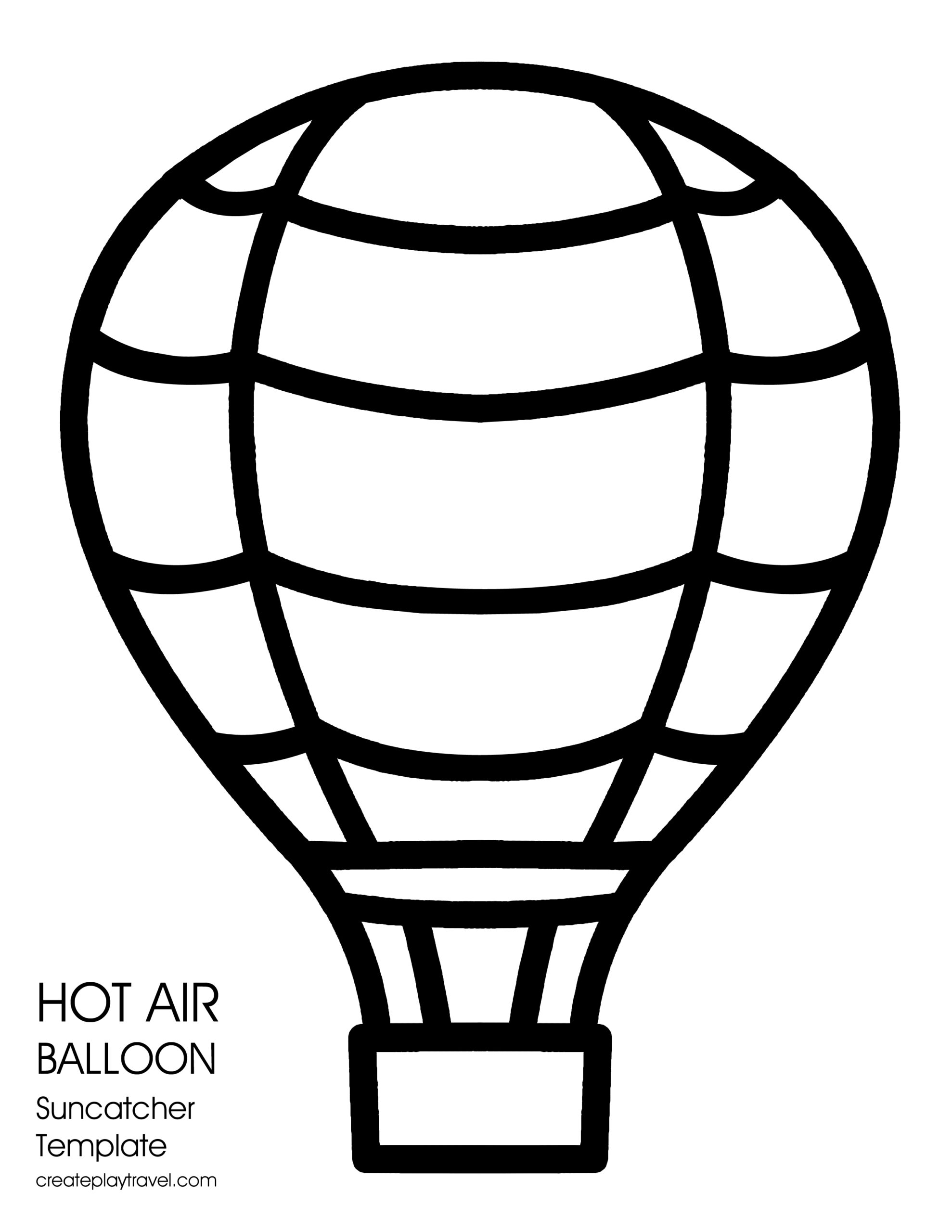 Printable template hot air balloon suncatcher