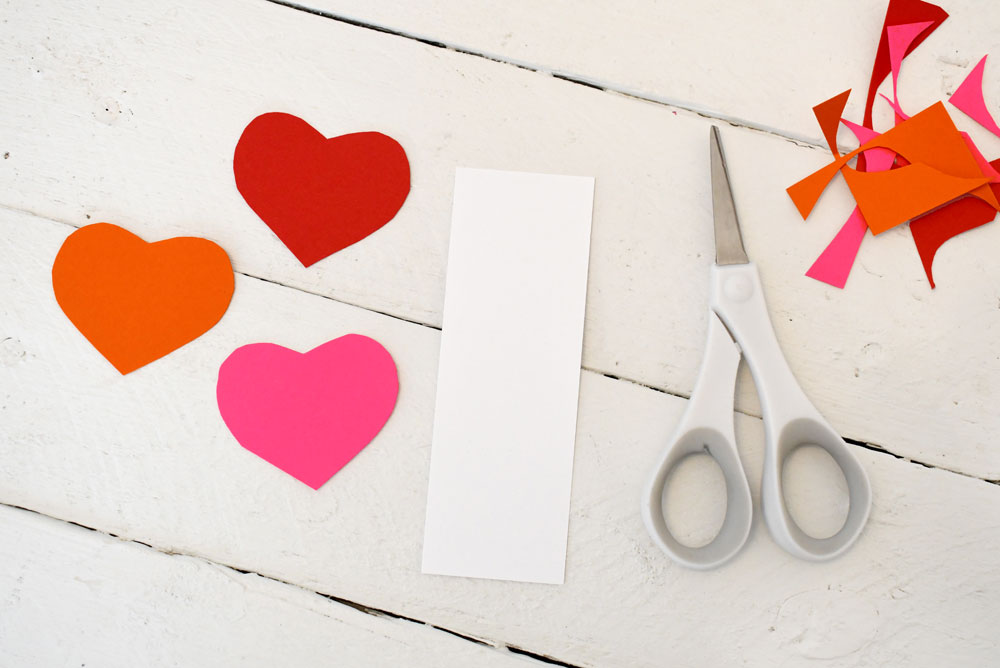 Cute Valentine's Day paper heart bookmarks