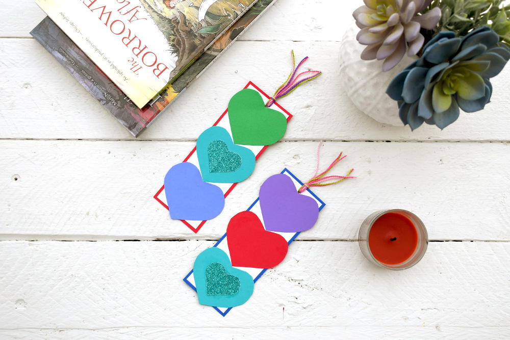 Cut paper heart bookmarks easy craft