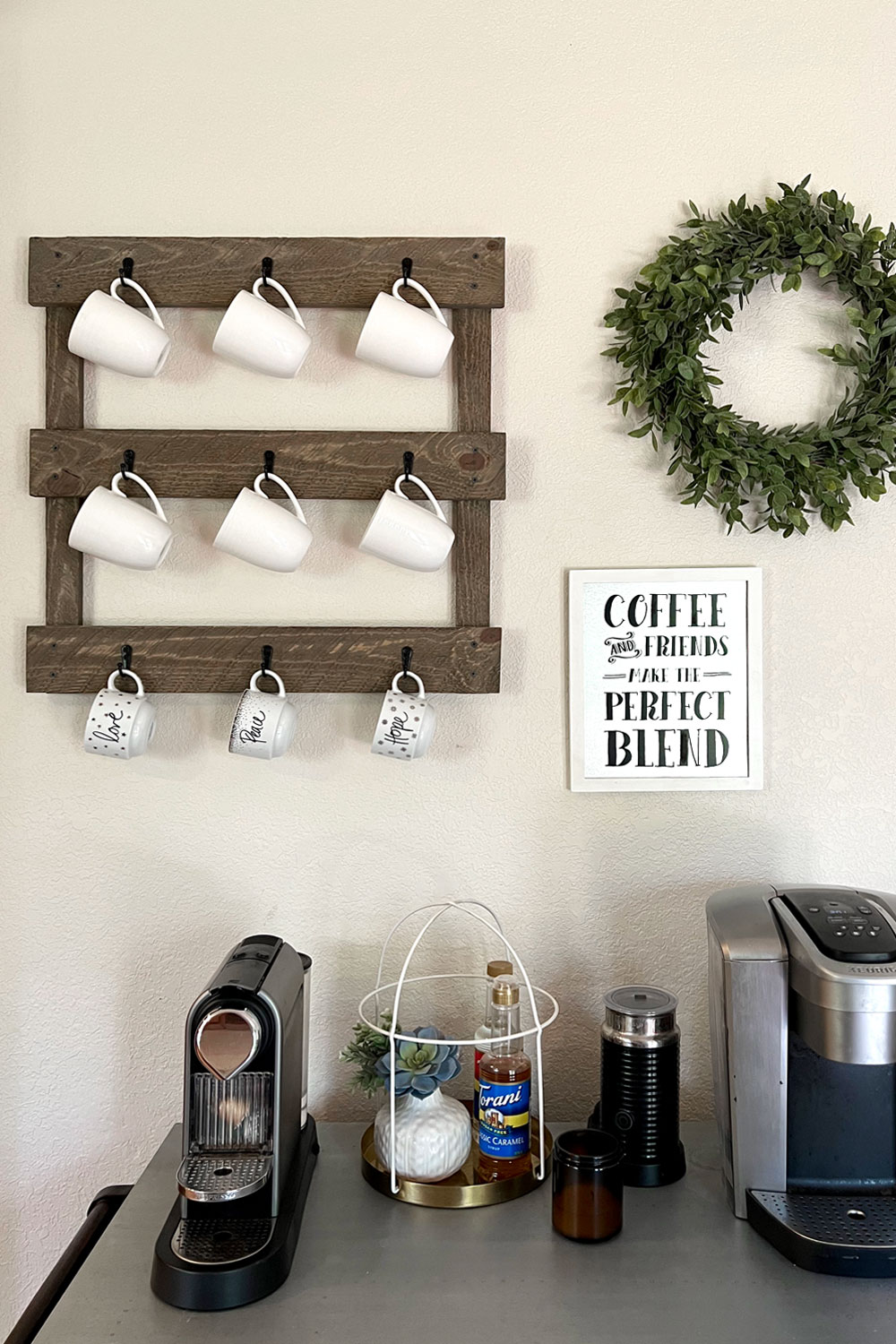 How to make a DIY wood coffee mug rack