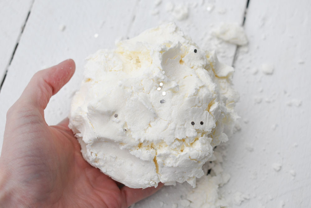 pretend snow playdough easy recipe