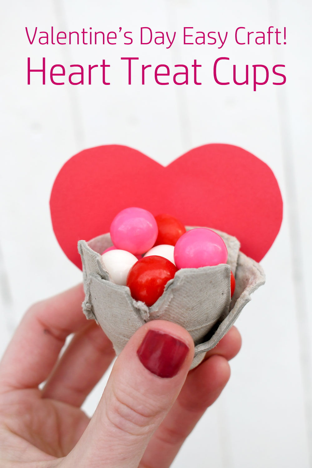 Easy paper craft Valentine's Day treat cups