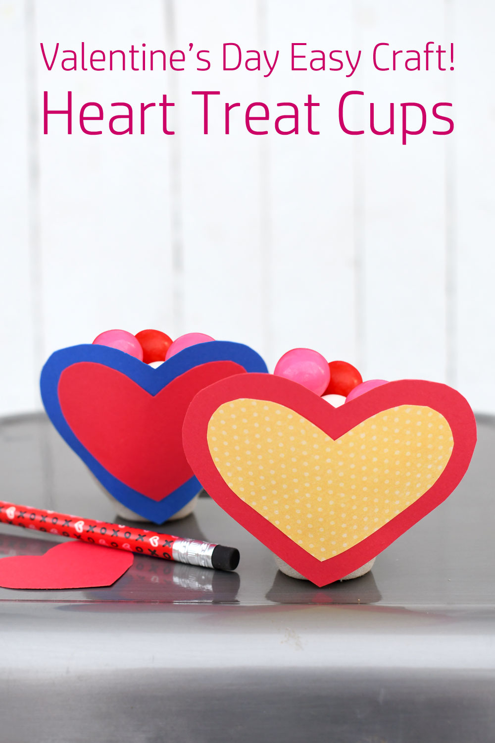 colorful Valentine's Day heart treat cups