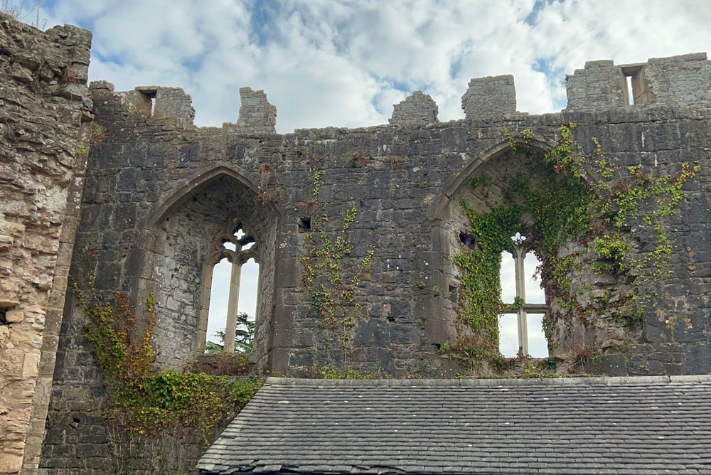 Stone fortress windows in Wales