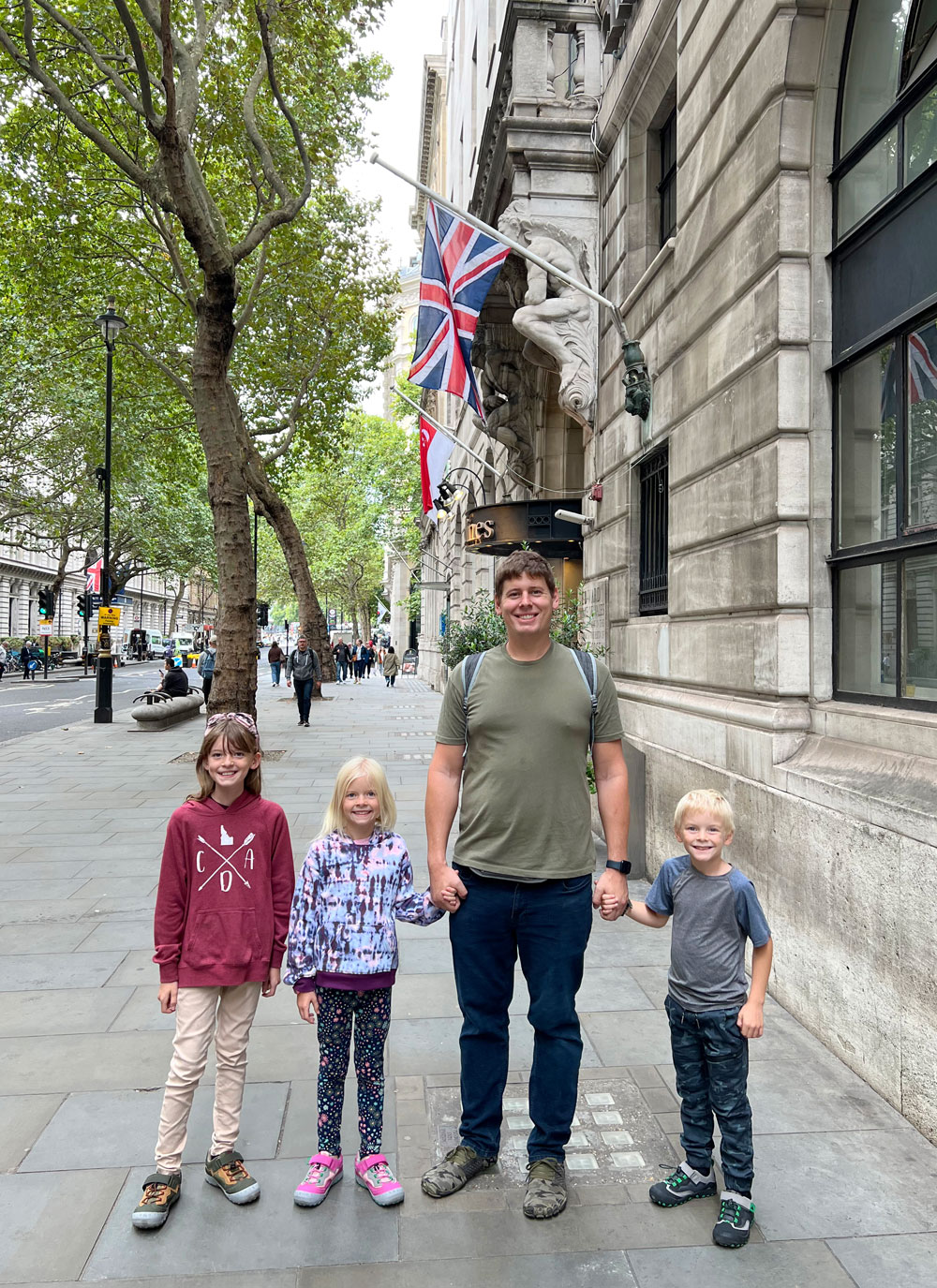 Andy and kids in London, England