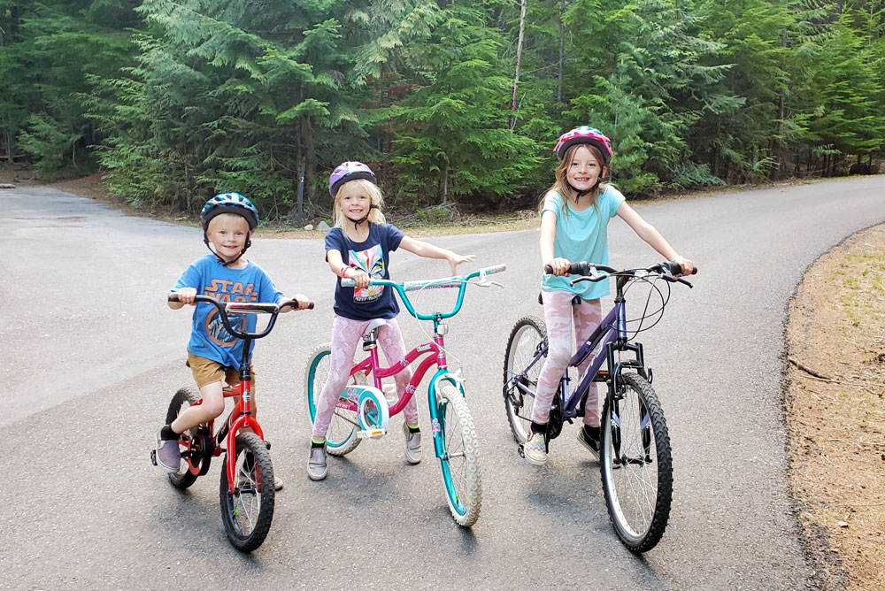 Kids bikes RV camping activity