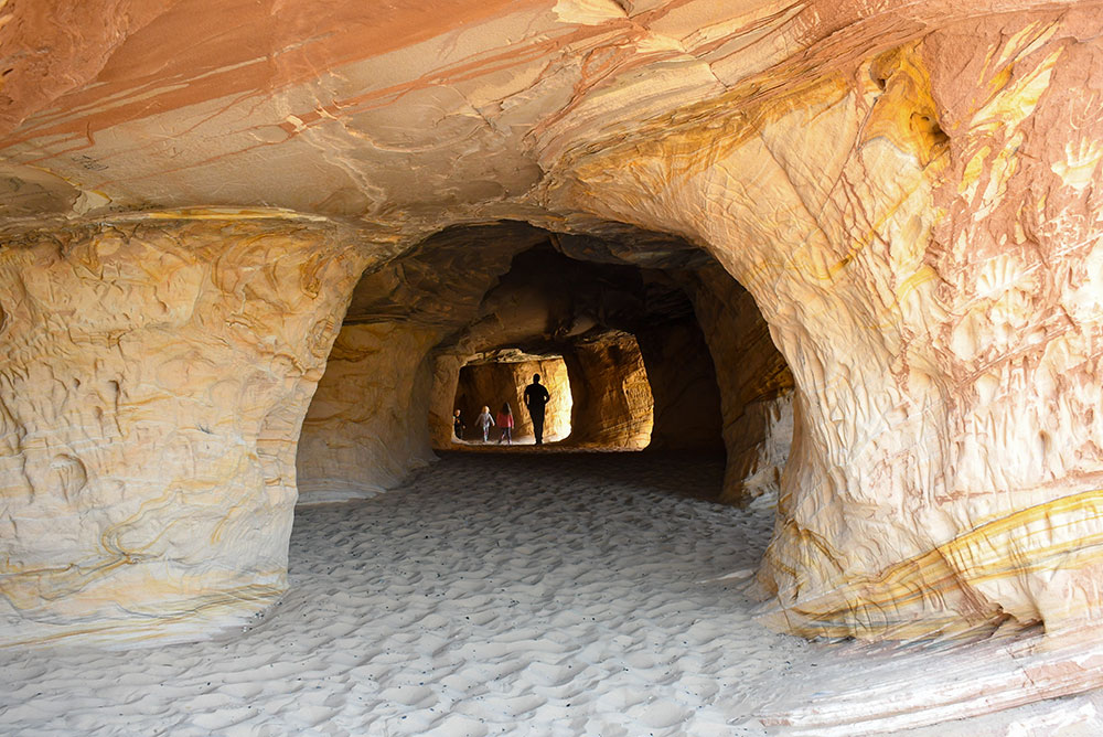 Explore sandstone caves with kids in Utah
