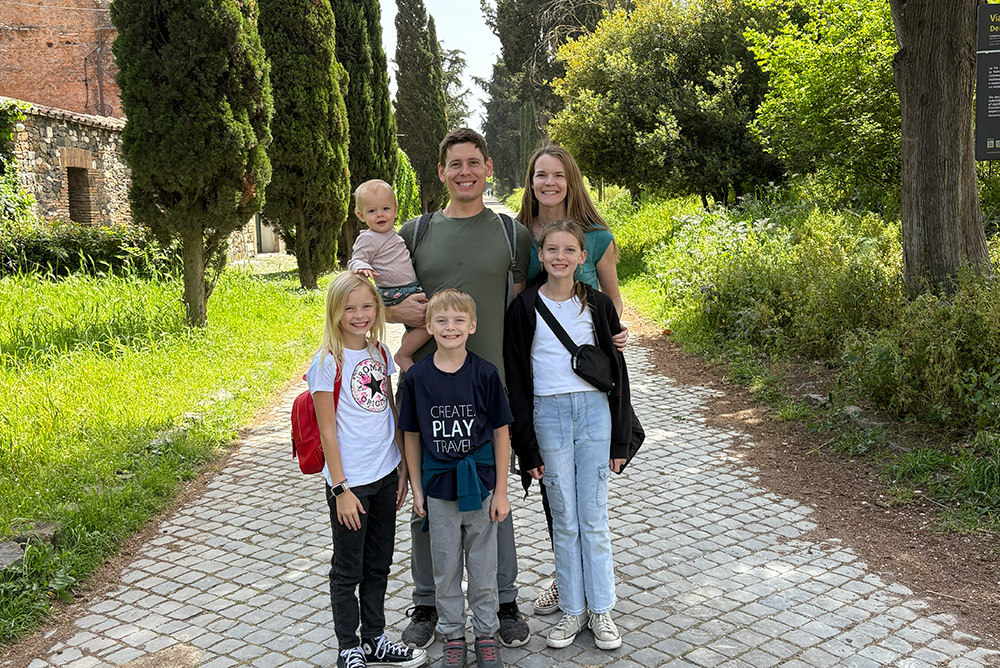 Wallace family in Rome, Italy Appian Way