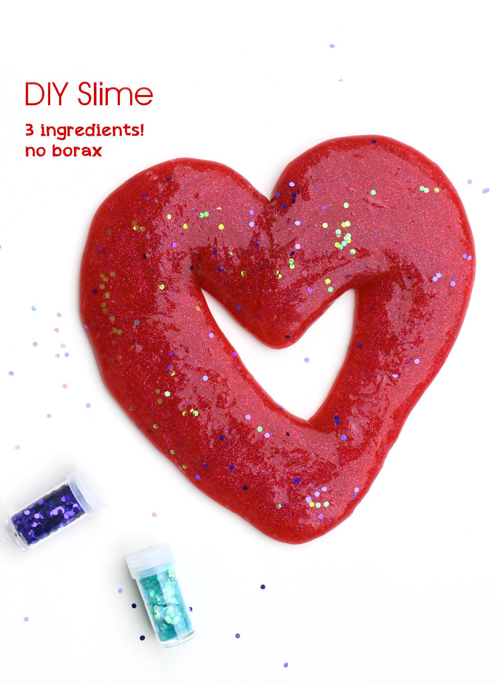 easy diy glitter slime for kids with 3 ingredients