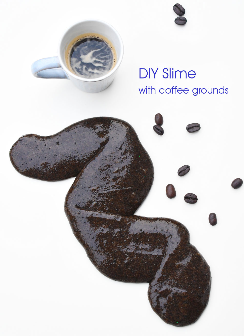 DIY slime with coffee grounds sensory activity