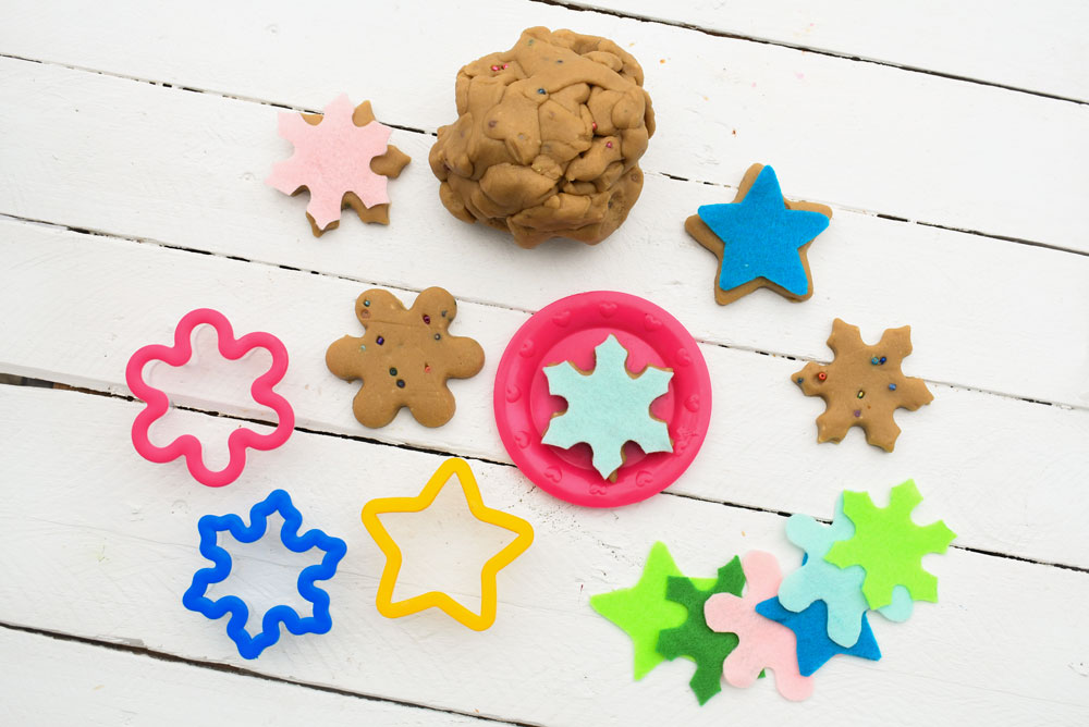 kids playdough recipe to make gingerbread cookies