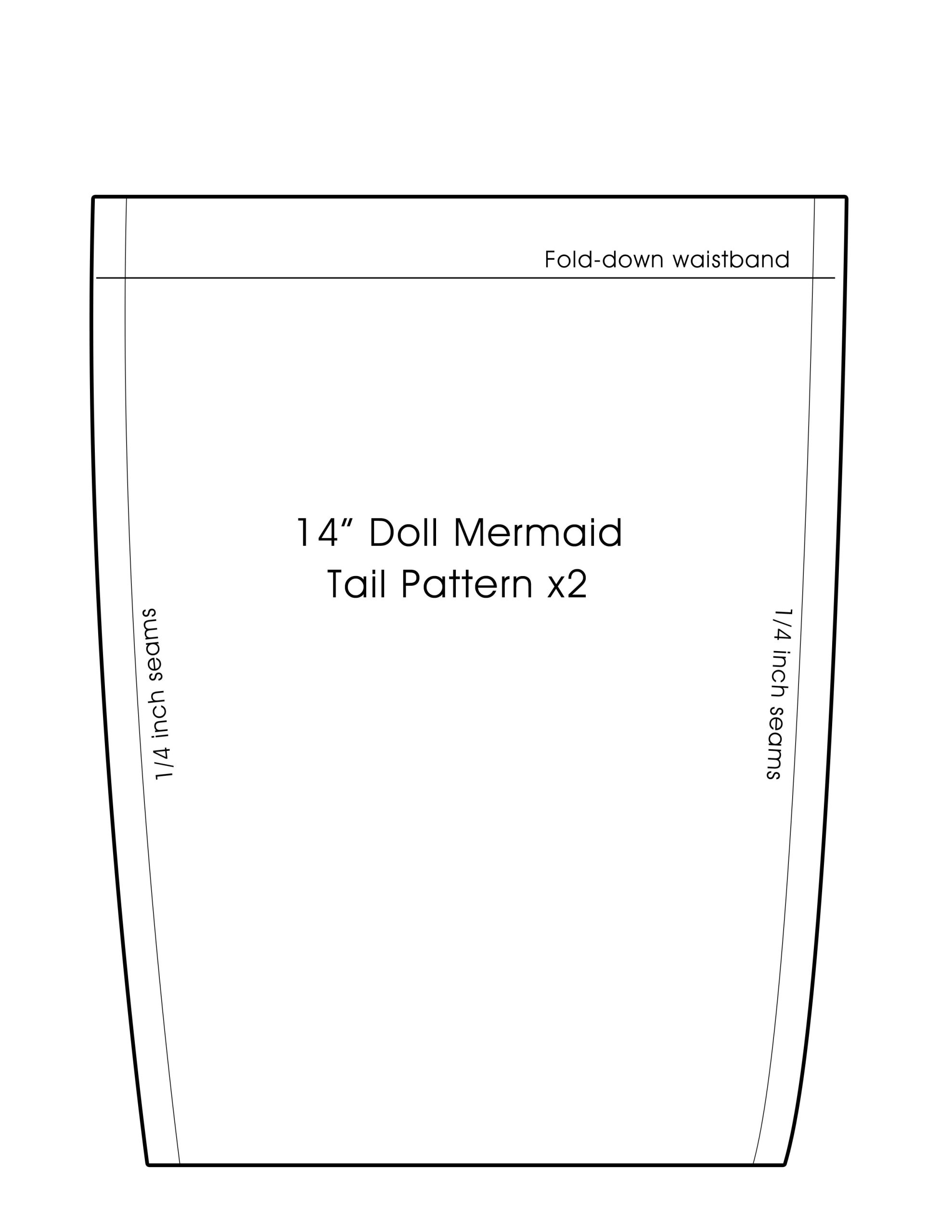 14 inch doll mermaid tail pattern