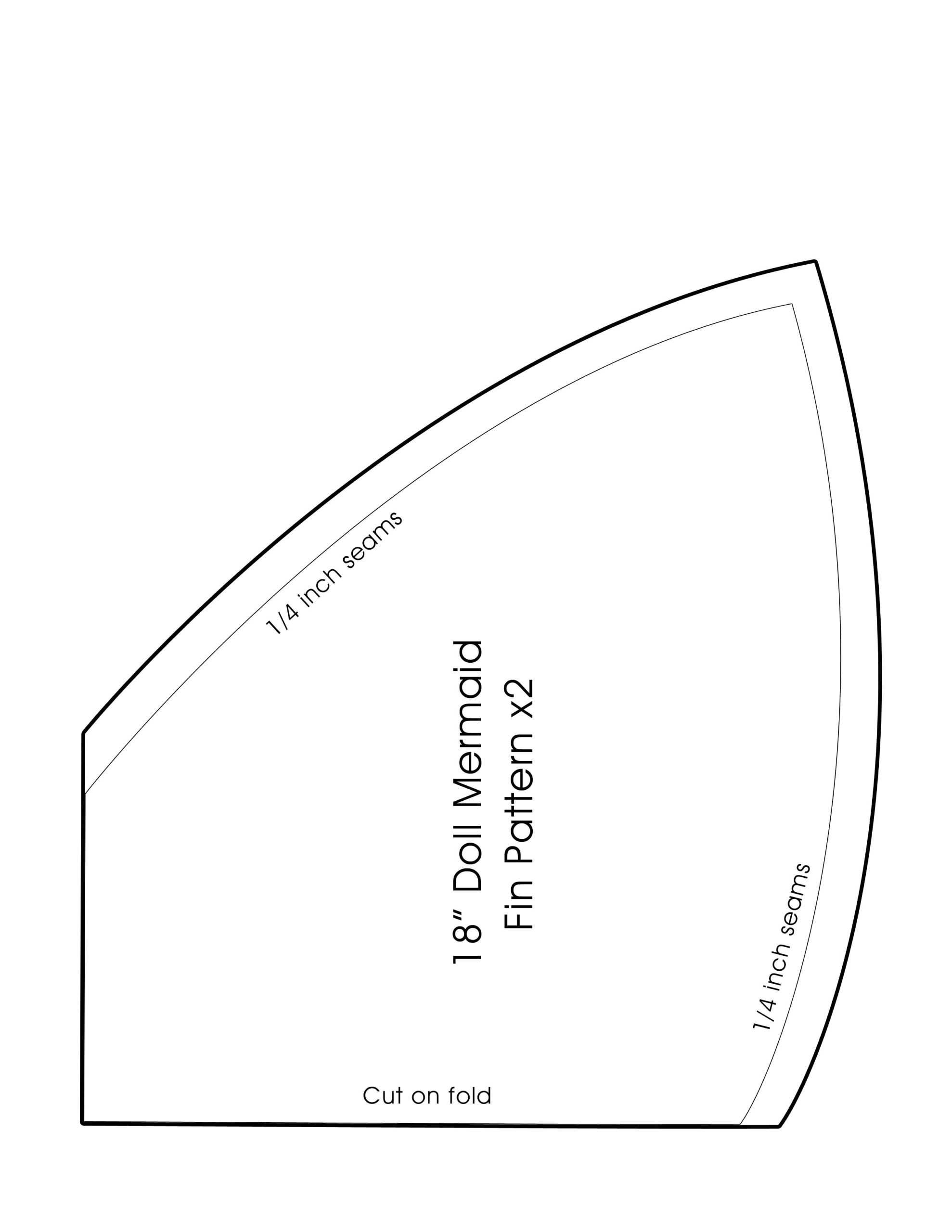18 inch doll mermaid tail fin pattern