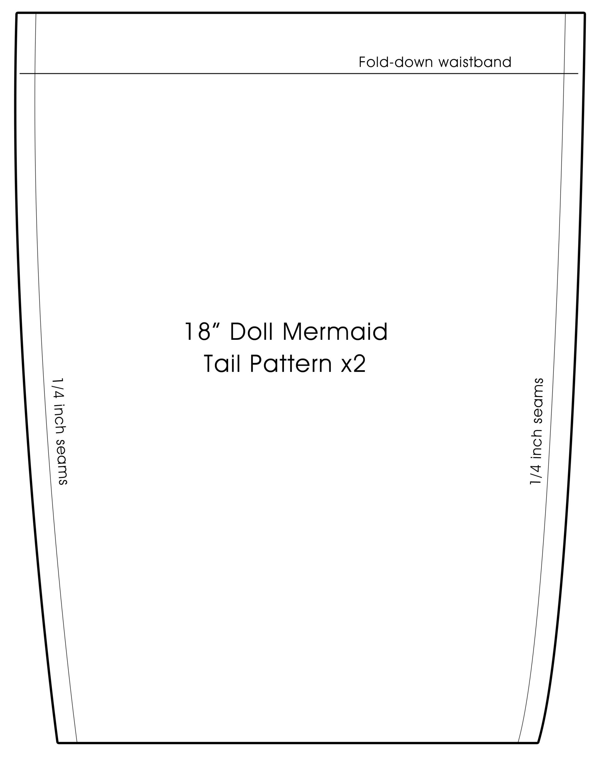 18 inch doll mermaid tail pattern