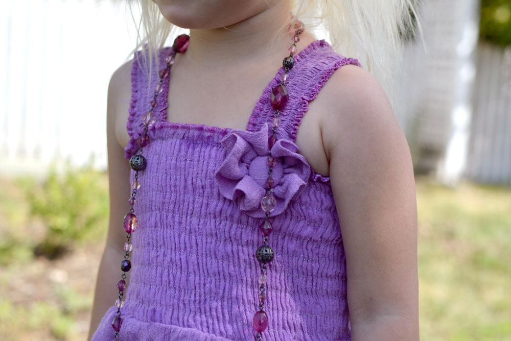 toddler girls purple dress ruffled details