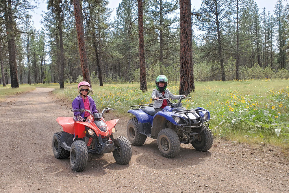 riding with kids at Spokane 7-Mile ORV Park