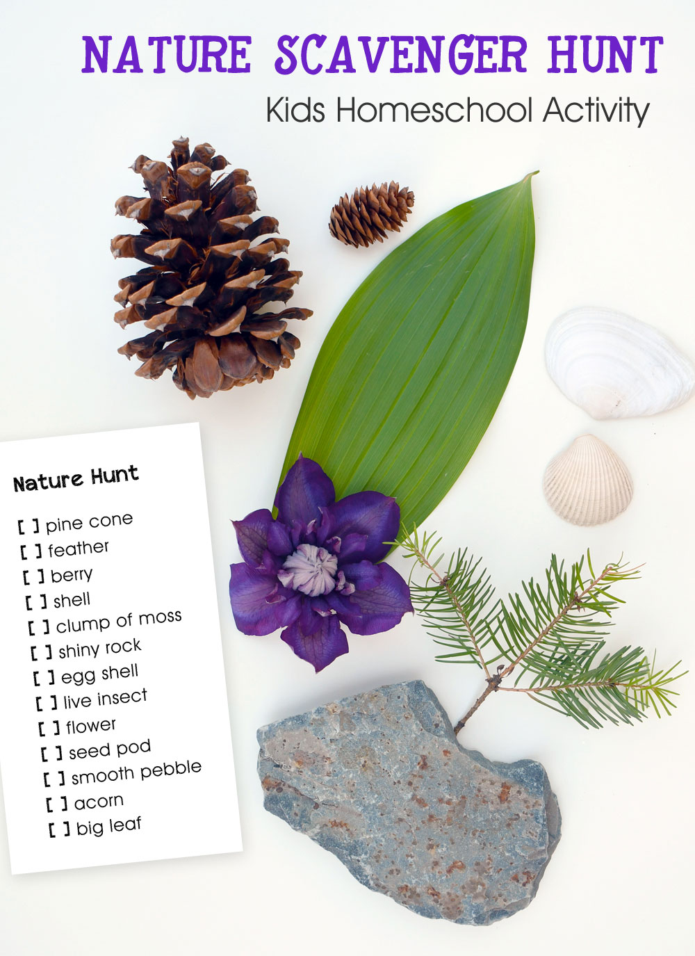 nature scavenger hunt spring activity for kids