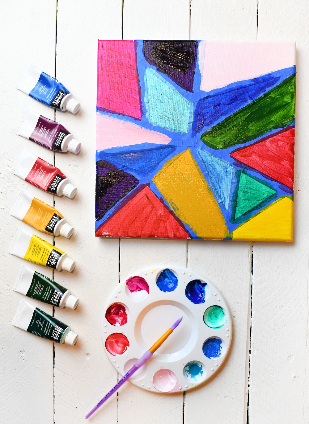 creative tape painting art kids activity