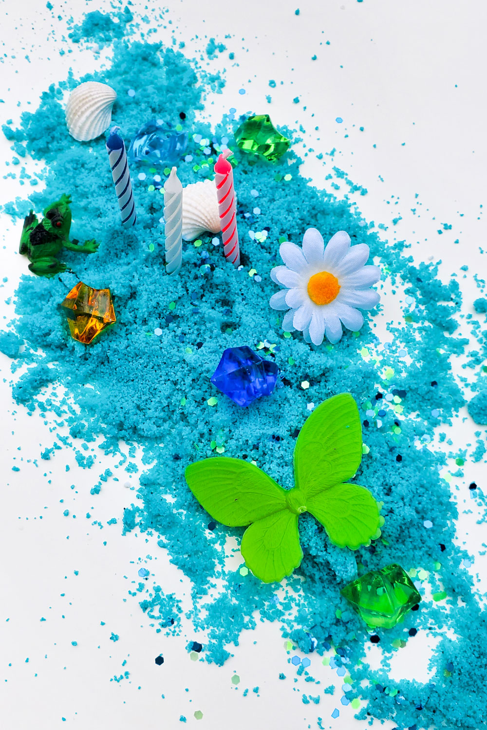 blue sugar sand creative kids sensory activity
