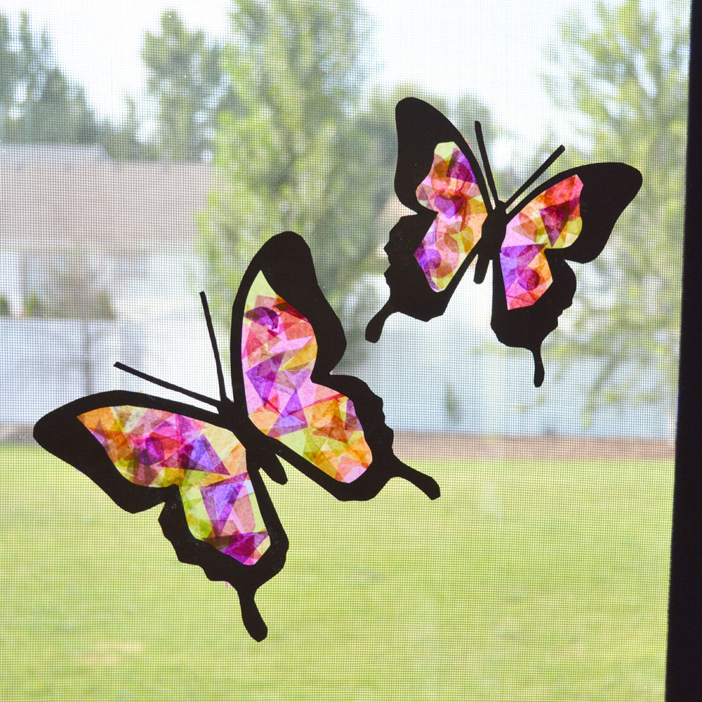 butterfly suncatchers kids paper craft