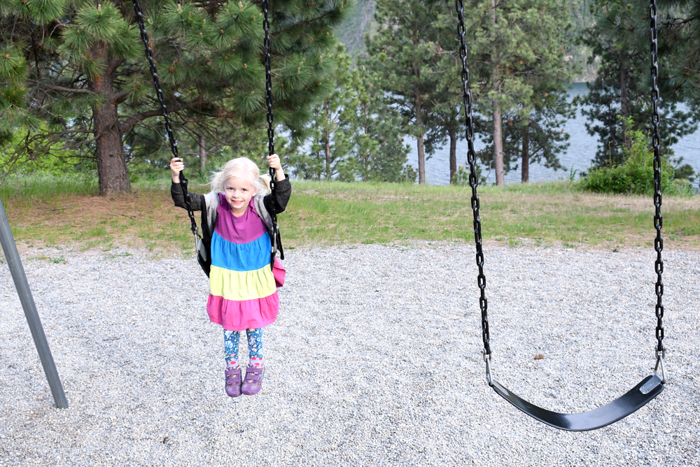 Playground and swings at Farragut State Park campground