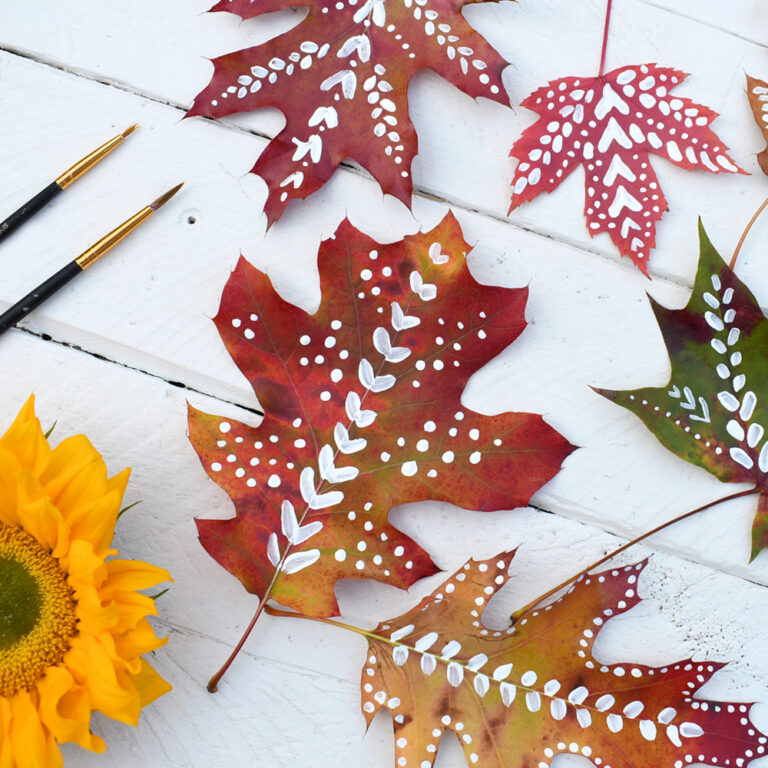 leaf painting creative art project for kids